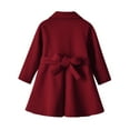 thumbnail image 4 of Toddler Girls Winter Long Sleeve Warm Woollen Coat Jacket Solid Color Red Bow Tie for Baby Clothes 12 to 18 Months, 4 of 8