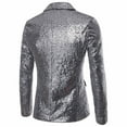 thumbnail image 3 of IWRICH Men's One Button Sequin Dress Suit Jacket Party Festival Tuxedo Sport Coat Silver XXXXXXL, 3 of 3