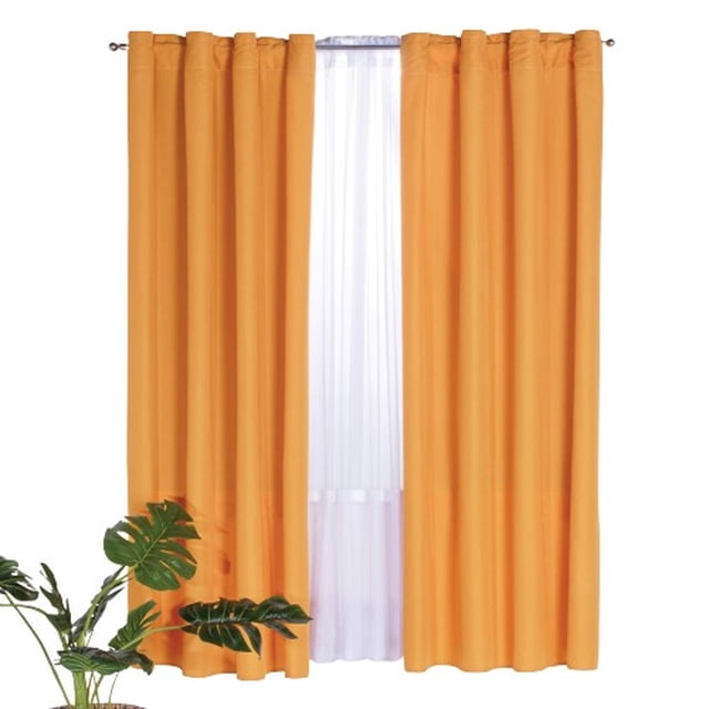 Cortina Decorativa Neo Colchas Concord Mostaza Corta