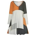 thumbnail image 3 of Orange Geometric Art, Black And White Orange Long Sleeve Dresses For Women Vintage Elegant Party Dress Oversized V-neck Dress S-8XL, 3 of 7