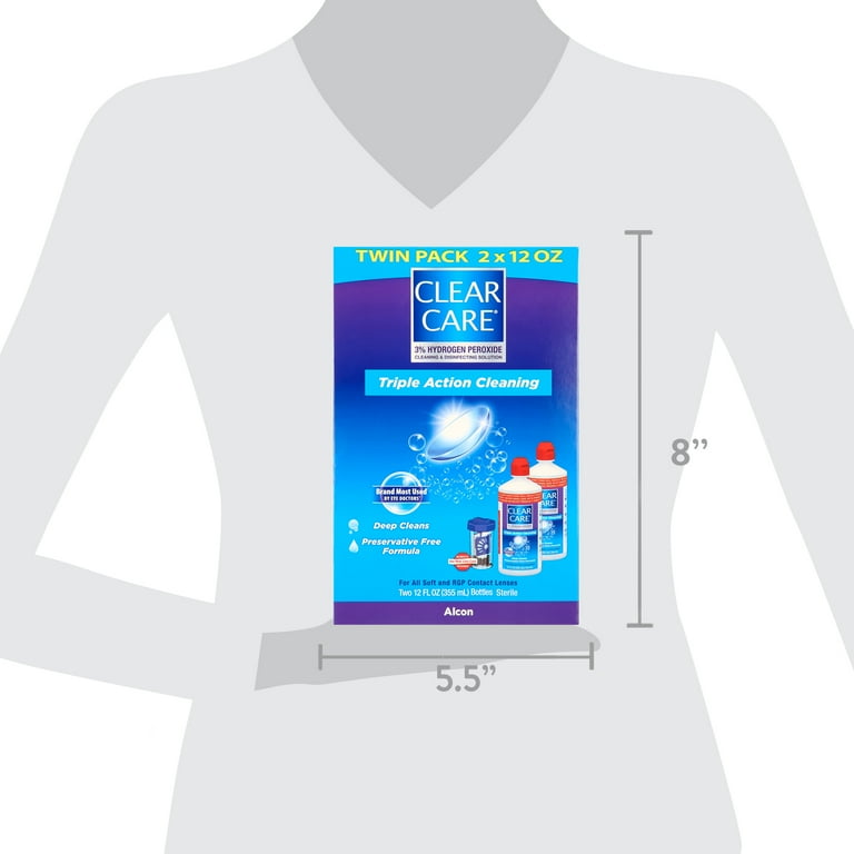 6 pack) CLEAR CARE Cleaning & Disinfecting Contact Lens Solution