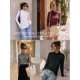 thumbnail image 5 of MOYIKO Mock Cowl Neck Long Sleeve Shirts for Women Casual Relaxed Loose Fit Pullover Shirt, 5 of 7