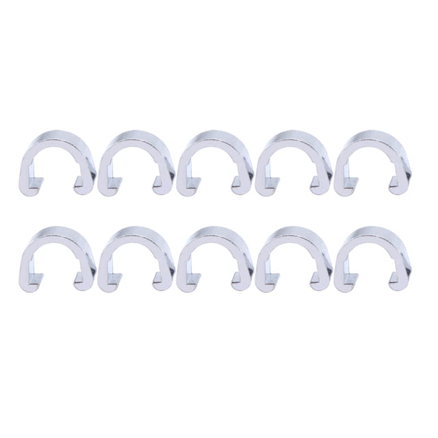10PCS Abrazaderas de alambre Clips de tubería Bicicleta de montaña en forma de hebilla Línea de bicicleta Fijación de tubería Abrazadera de línea Clips Línea de freno de bicicleta Hebilla (Plata)