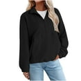 thumbnail image 2 of Mgmyaa Women's Fleece Oversized Pullover Jacket Half Zip Long Sleeve Pocket Casual Outerwear, 2 of 9
