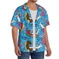 thumbnail image 2 of Gukieu Sharks Summer Print Men's Short-sleeved Shirts, Button-down Pocket Shirts, T-shirts, Beach Vacation Travel Summer Clothing-Small, 2 of 5