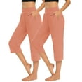 thumbnail image 2 of FAIWAD 2PCS Capri Leggings for Women High Waisted Yoga Pants Athletic Running Workout Stretch Cropped Pants with Pockets, 2 of 9