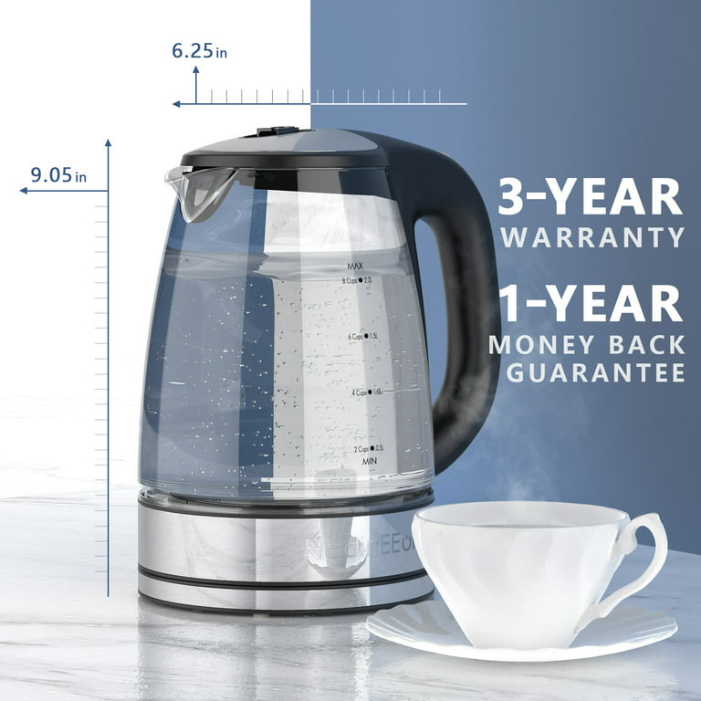 Dezin Electric Kettle Upgraded, 2L Stainless Steel Cordless Tea