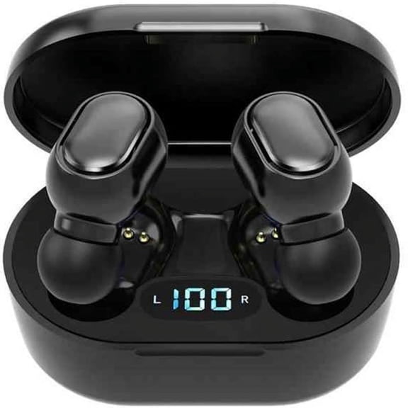 Fralugio Audifonos Manos Libres Bluetooth 5.0 Earpods E7S Plus Pantalla Led Tws Negro