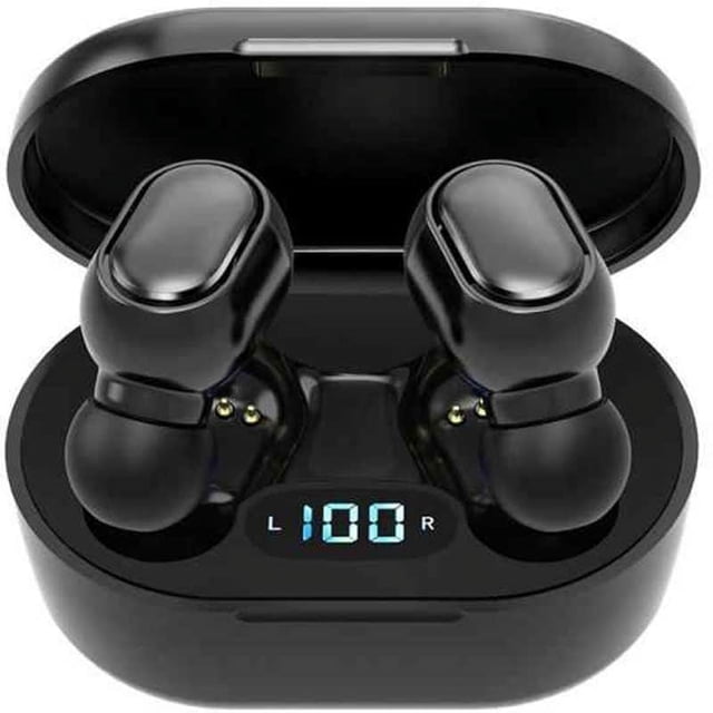 Fralugio Audifonos Manos Libres Bluetooth 5.0 Earpods E7S Plus Pantalla Led Tws Negro