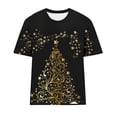 thumbnail image 4 of Puntoco Camiseta de cuello redondo y manga corta con estampado informal para mujer, 4 of 4