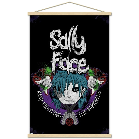 Sally Face - Crossed Guitars Wall Poster with Magnetic Frame, 22.375" x 34"