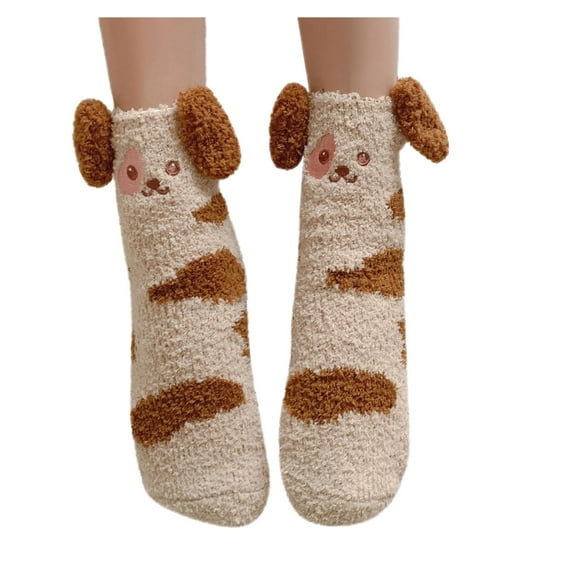 Bibifish Womens Socks Comfy Thermal Fuzzy Socks With Cute Animal Pattern Winter Fleece Home Thick Warm Ladies Cartoon Socks For Ladies