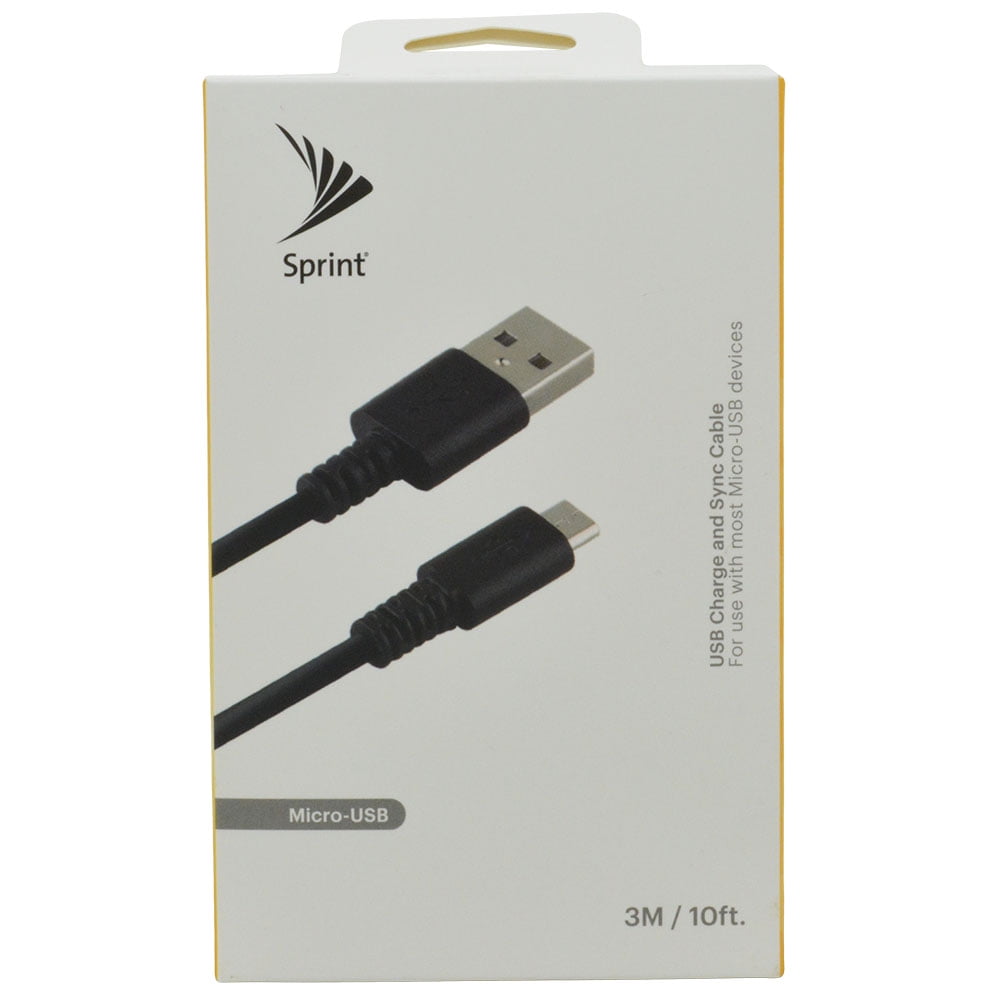 SPRINT extra long, USB/Micro USB, Charge and sync Cable, 3M/10FT