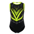 thumbnail image 2 of YUUMIN Gymnastics Leotard for Girls Figure Skating Bodysuit Rhythmic Latin Jazz Dance Jumpsuit Tank Unitards Fluorescent Green 16, 2 of 6