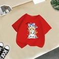 thumbnail image 5 of Girls Shirts Kid Comfort Cute Graphic Round Neck Short Sleeve Summer Casual T Shirt Girls Tops Red 3 Years-4 Years, 5 of 5