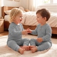 thumbnail image 6 of biudgviw Unisex Newborn Baby Jumpsuit Infant Long Sleeve Rompers Casual Buttons Textured Fall Outfits for Boys and Girls(Gray,12-18 Months), 6 of 7