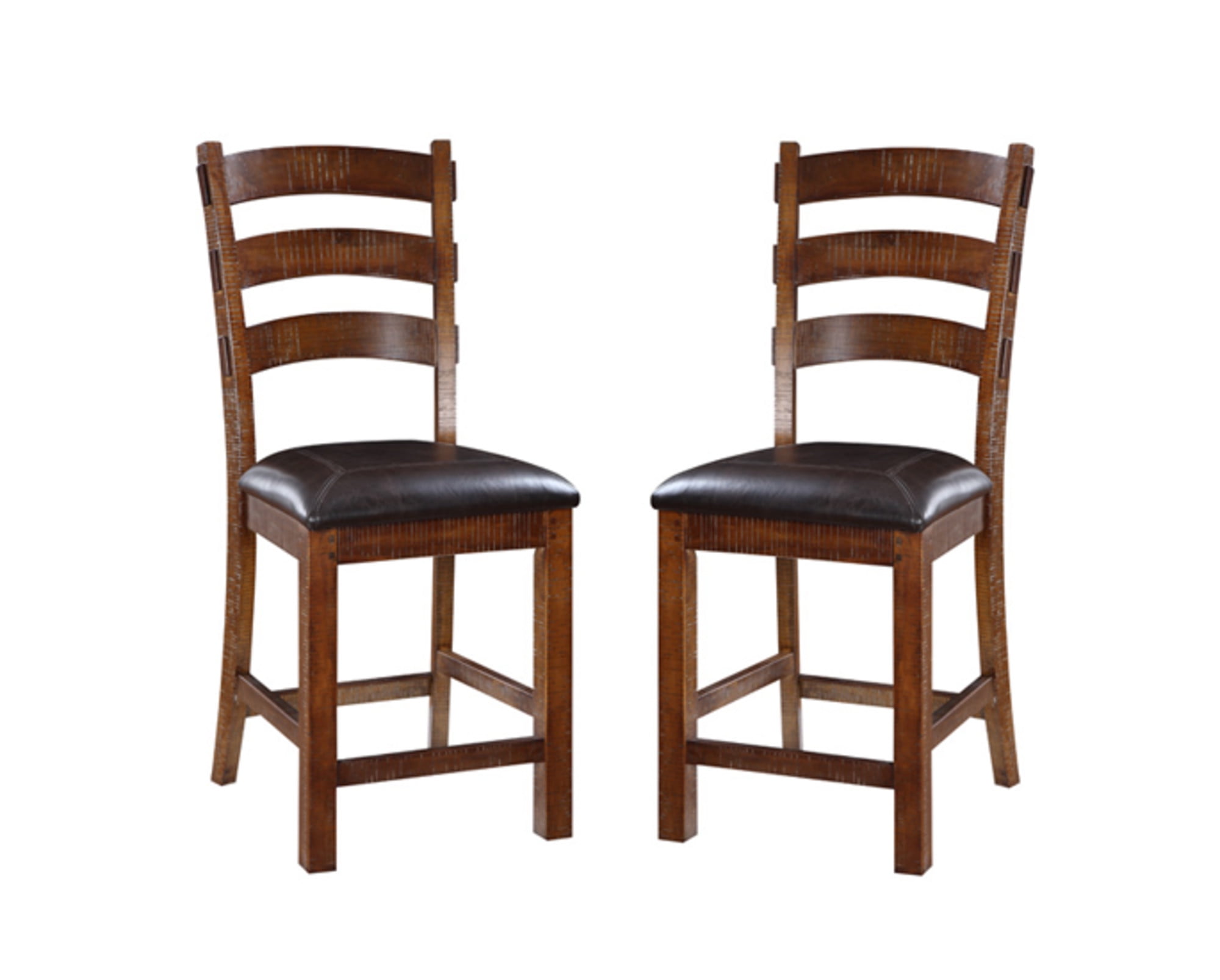 Emerald Home Castlegate Pine Brown 24" Bar Stool with Upholstered Faux