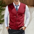 thumbnail image 2 of RMGVDSD Men's Fashion Sweater Vest Button Down Sleeveless V-Neck Sweaters Vests Comfortable Layering Casual Formal Wear Soft Knit Est Coat Versatile Style Trendy Fall Sweaters, 2 of 5