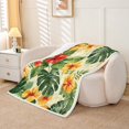 thumbnail image 2 of Erosebridal Vintage Leaf Print Throw Blanket for Couch, Green Leaf Plush Blanket, Tropical Plants Decor, 60x80, 2 of 6