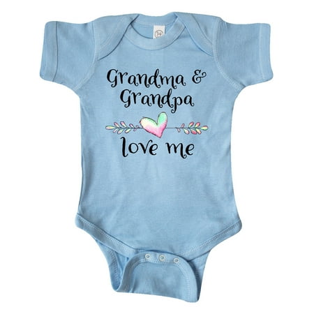 

Inktastic Grandma and Grandpa Love Me- Heart Grandchild Gift Baby Boy or Baby Girl Bodysuit