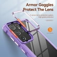 thumbnail image 4 of SaniMore Magnetic Transparent Case for Samaung Galaxy S21 Ultra with Wireless Charging, PC & TPU Cover with Independent Mental Key Armor Goggles Protective Lens Shockproof Protective Shell, Purple, 4 of 8