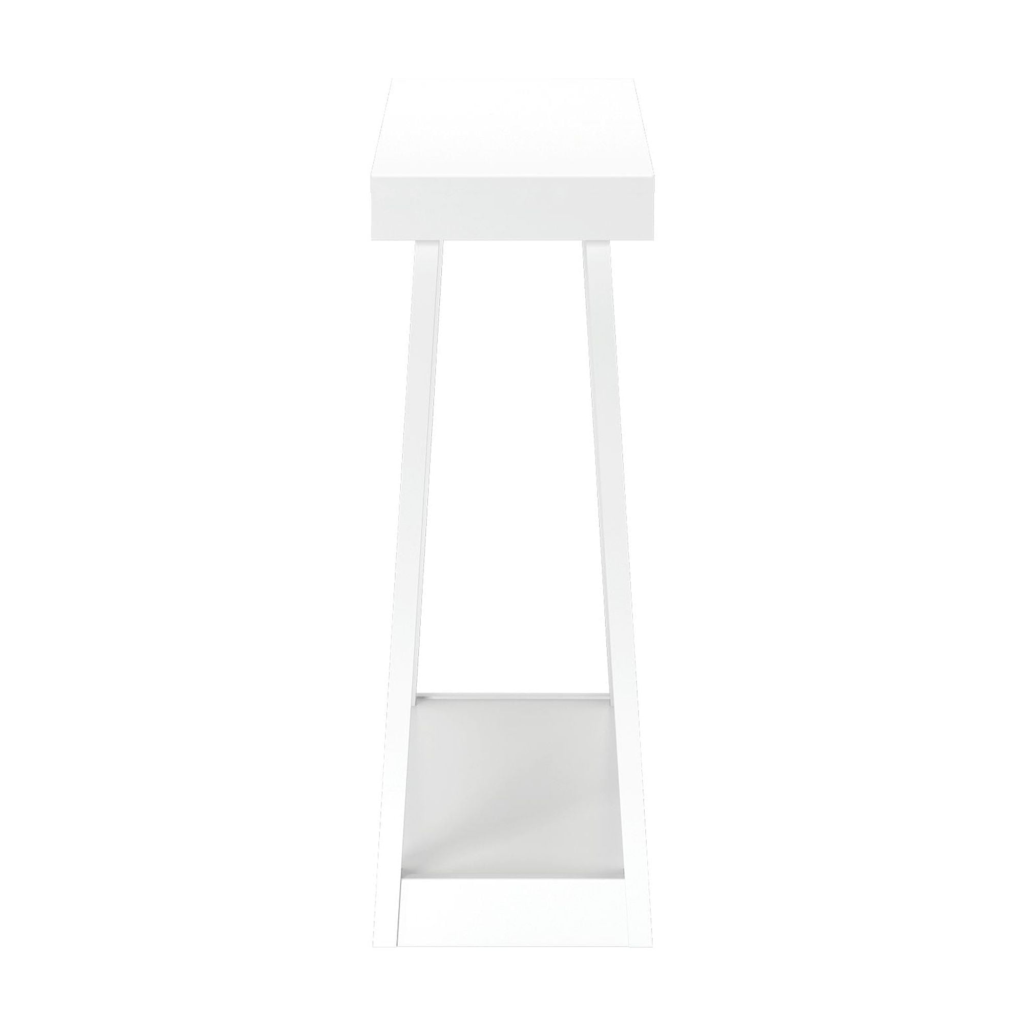 Plank+Beam 46" Solid Wood Console Table with Storage, Sofa Table with Shelf, Narrow Entryway Table for Hallway, White