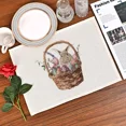 thumbnail image 6 of 2024 Placemat Cute Rabbit Printed Linen Happy Easter Dinning Table Mats Kitchen r Insulation Cup Mats Restaurant Meal Mat, 6 of 7
