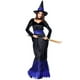 thumbnail image 5 of Conjunto de disfraz de Halloween azul y negro, vestido de bruja, traje de fiesta para disfraces, cosplay (vestido+sombrero+collar, talla XL), 5 of 6