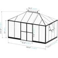 thumbnail image 5 of Jocisland 14x9.5x9 ft Polycarbonate Greenhouse- 6 ft Wall Height Outdoor Aluminum Greenhouses, Black, 5 of 8