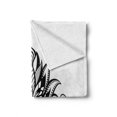 thumbnail image 2 of Black and White Soft Flannel Fleece Throw Blanket, Lotus Flower Tattoo Art Doodle Purity Flourish Illustration, Cozy Plush for Indoor and Outdoor Use, 50" x 70", Black White, by Ambesonne, 2 of 6
