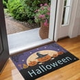 thumbnail image 2 of Happy Halloween Front Door Mat Anti Slip Ghost Boo Spooky Welcome Mat Retro for Entry Floor Mat Set Living Room Bedroom Bathroom Crystal Velvet 30x17 Inches, 2 of 7