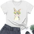 thumbnail image 4 of Tnhcen Women's Summer New Arrival Easter Cute Print Round Neck Short Sleeve Tops – Plus Size Friendly Basic Shirts S-3XL Breathable Polyester Tops, 4 of 4