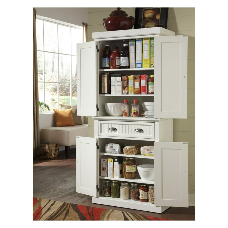 Homestyles Dover Off White Wood Pantry Storage Cabinet with