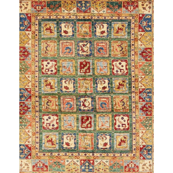 Ahgly Company Indoor Rectangle Abstract Metallic Gold Abstract Area Rugs, 7' x 10'