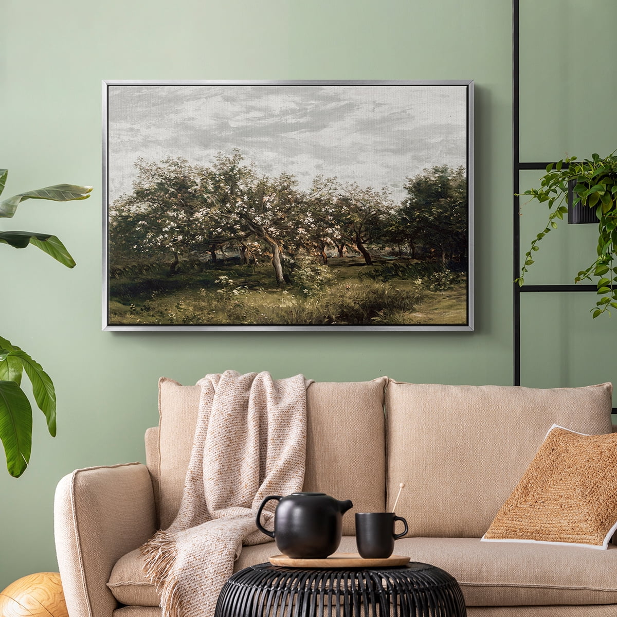 Vintage Landscape-MI By Wexford Home Framed in Silver Wood Gallery Wrapped Canvas 27 in. x 41 in.
