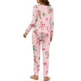 thumbnail image 3 of DISNIMO Bowknot Print Women Pajama Set Long Sleeve Sleepwear with Hairband Casual Loose Nightwear with Long Pants Fashion Lounge Set with Pockets, S, 3 of 7