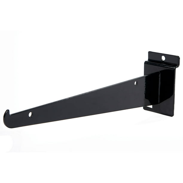 10 inch Black Shelf Bracket for Slatwall 10 PK