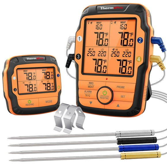 Termómetro inalámbrico para carne ThermoPro TP27, rango de 500 pies