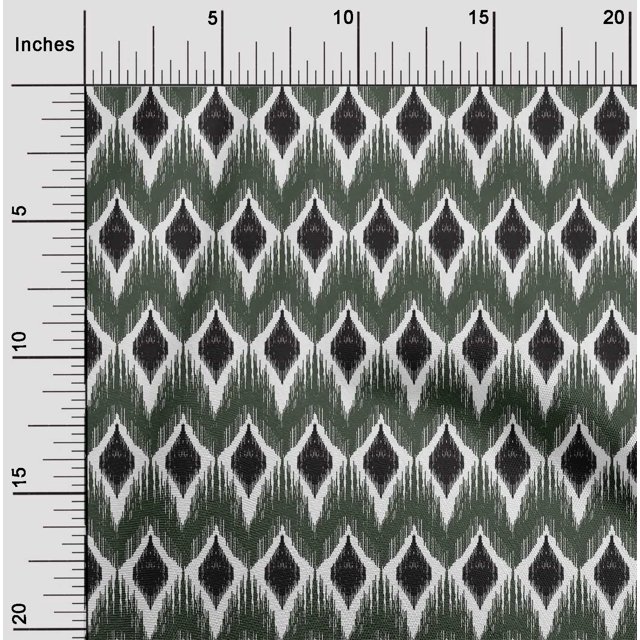 oneOone Cotton Poplin Fabric Geometric Ikat Decor Fabric Printed BTY 42 Inch Wide