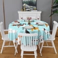 thumbnail image 2 of Cartoon Dog Round Tablecloth 60"x60",Wrinkle Wipeable Table Cloth for Kitchen Dining Room Picnic Patio Party, 2 of 6