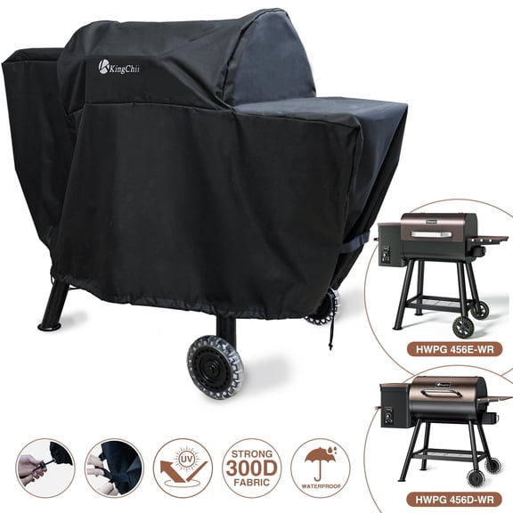 KingChii Waterproof Grill Cover for HWPG 456D & 456E Pellet Grills, Black