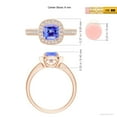 thumbnail image 4 of ANGARA Natural Cushion 1.05 ct Tanzanite Engagement Ring with Diamond Accents in 14K Rose Gold for Women (Size-6mm) | December Birthstone, Anniversary, Jewelry Gift for Women | Natural Tanzanite Ring, 4 of 9
