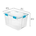 Sterilite 80 Quart Gasket Box Storage Bin w/ Lid & Latches, Clear/Aqua