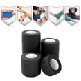 thumbnail image 3 of Vendaje elástico autoadhesivo para deportes y cuidado de mascotas, ideal para protección de dedos, muñecas, rodillas y tobillos, color negro, tamaño grande (7.5 cm x 4.6 m)., 3 of 6