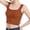 Brown, variant on Womens Tank Tops Side Split Navel Vest With Breast Pad Bottoming Top Slim And High Waist With Bra Underwear