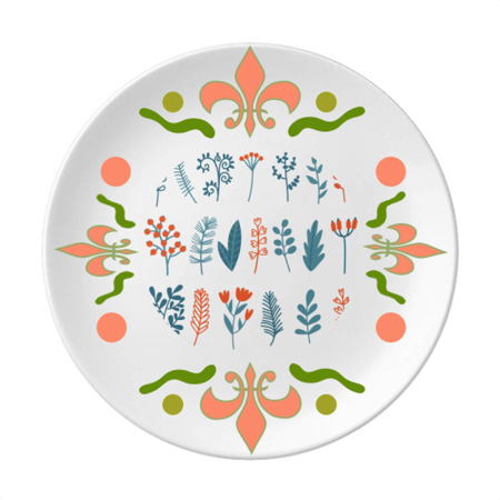 

mas Colorful Illustration Flower Ceramics Plate Tableware Dinner Dish