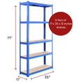 Garage Shelving Units 71" H x 35" L x 12" W Heavy Duty Racking
