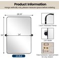 thumbnail image 2 of MOON MIRROR 24"x36" Matte Black Pivot Mirror for Bathroom, Metal Frame Bathroom Mirrors for Wall，Rectangle Titling Vanity Wall Mirror with Rounded Corner Hangs Vertical(Overall 28.33" x 36"), 2 of 9
