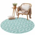 Round Rug 3 Ft, Turquoise Botanical Area Rugs for Entryways, Girls ...