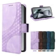 thumbnail image 6 of ELEHOLD For Samsung Galaxy S22 Ultra Leather Wallet Phone Case, Embossed Diamond Folio Flip Cover, Card Holder Cash Slot, Stand Support, Wrist Strap Lanyard -Purple, 6 of 10